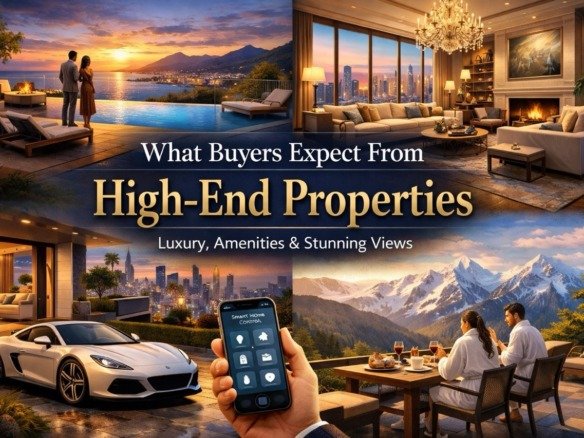 What buyers expect from high-end properties including luxury interiors, smart home features, and premium views