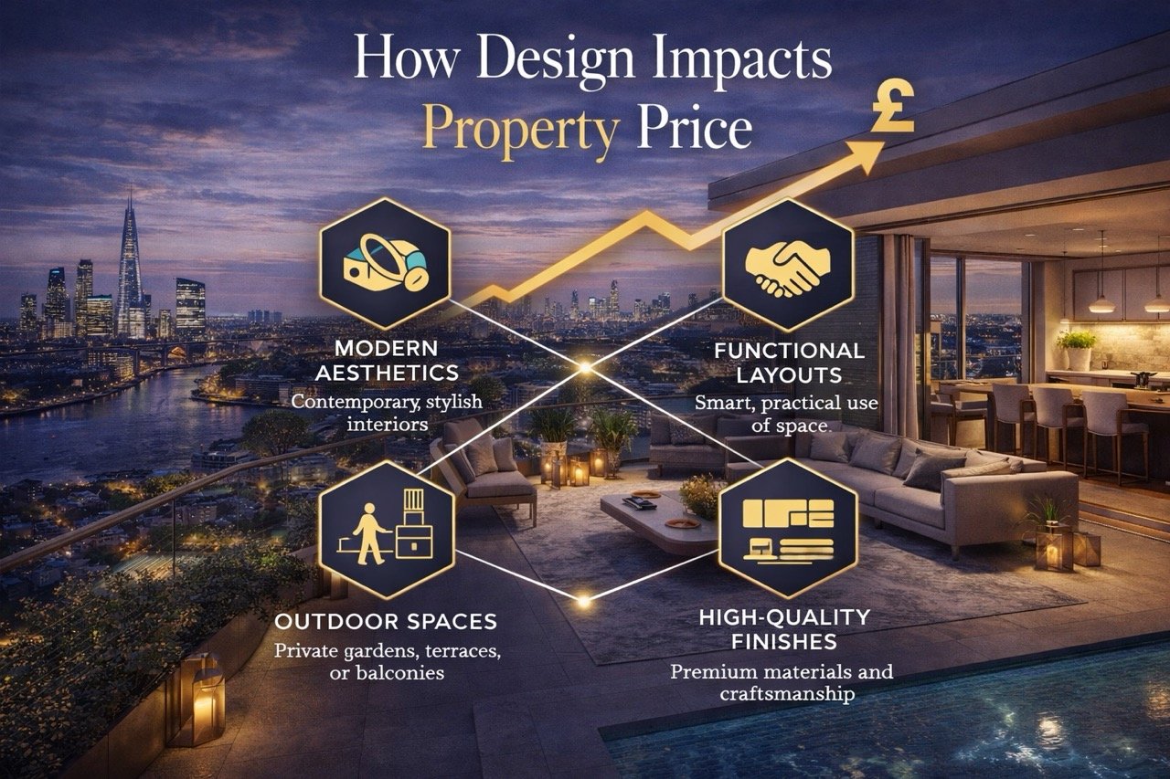 How design impacts property price in London with luxury interior, modern layout and high-quality finishes