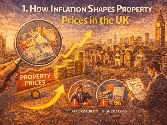 how inflation shapes property prices in the UK showing rising house prices higher costs and affordability impact illustration