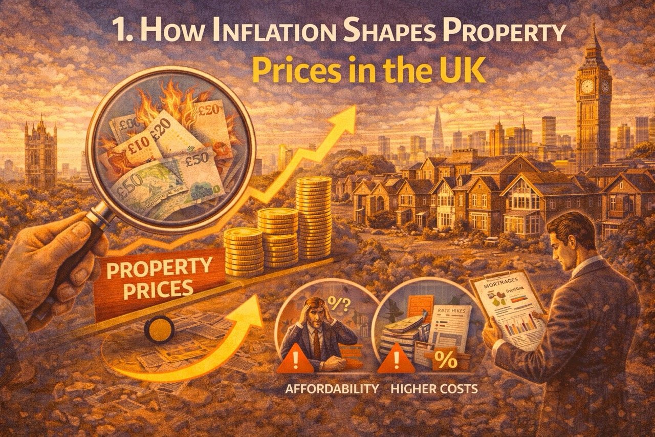 how inflation shapes property prices in the UK showing rising house prices higher costs and affordability impact illustration