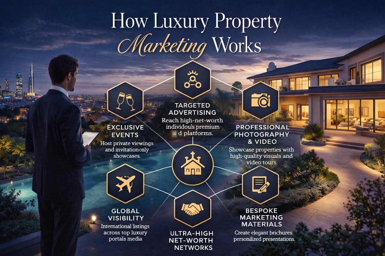 How luxury property marketing works in London with high-end home, targeted advertising, and premium real estate strategy