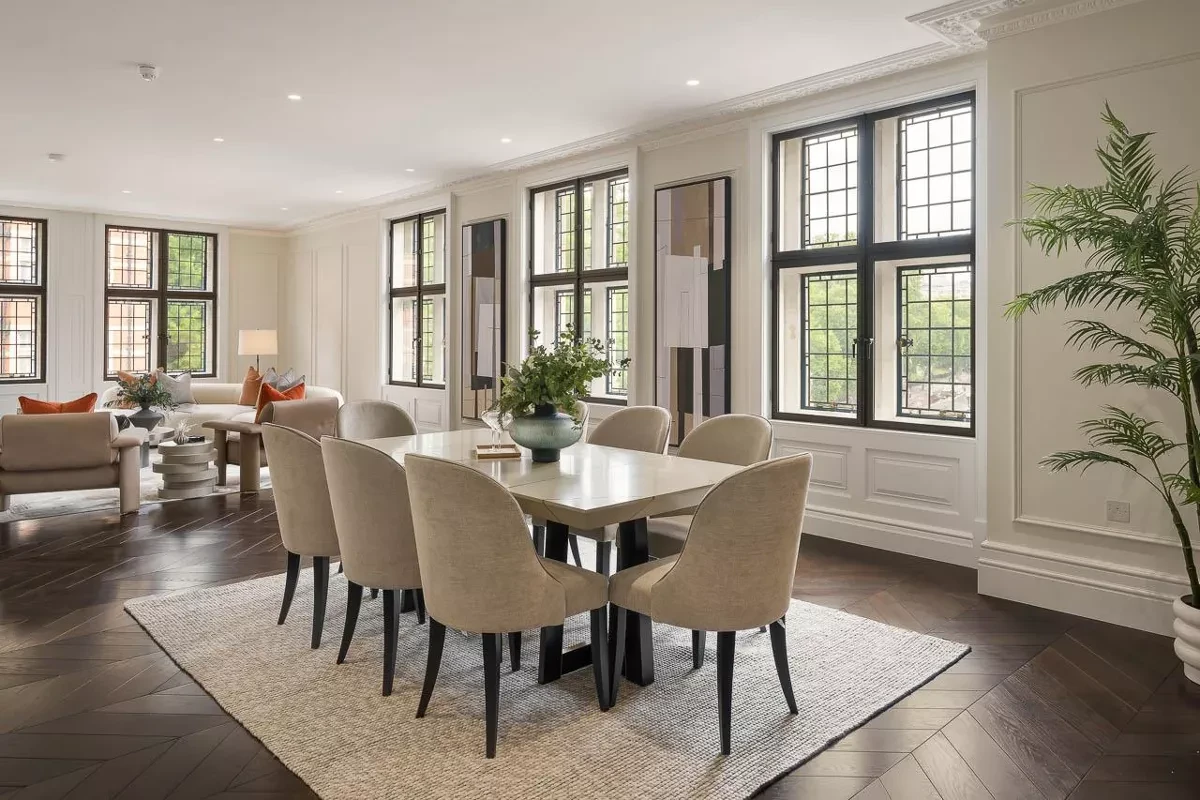 Knightsbridge Gate 55 Knightsbridge Dining Room Leaded Windows Palm