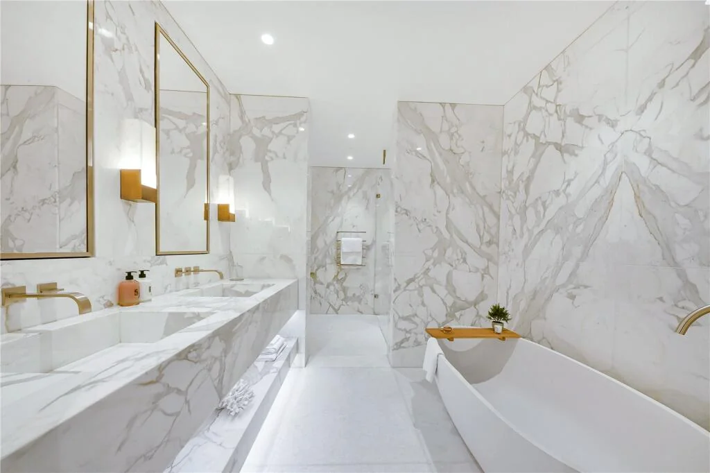Knightsbridge Gate Apartment 1 Luxury Marble Bathroom Gold Fixtures London