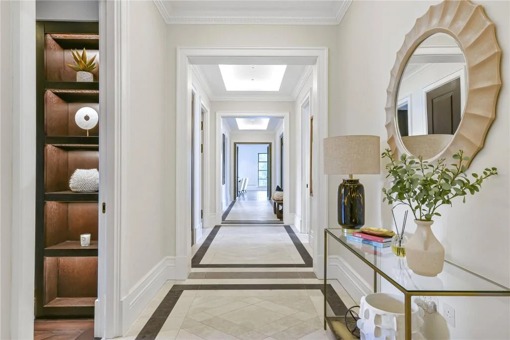 Knightsbridge Gate Apartment Entrance Hallway Stone Floor Luxury London