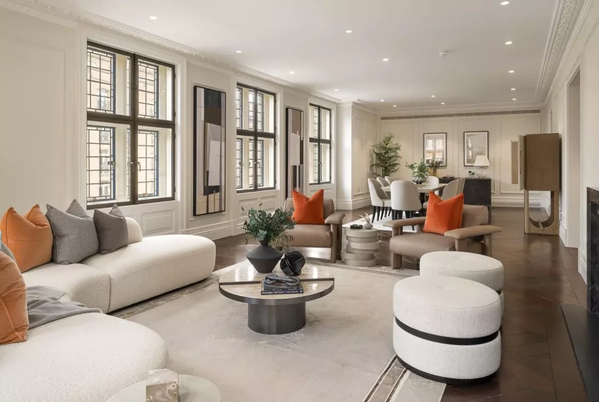 Knightsbridge Gate Apartment Open Plan Reception Dining Room London