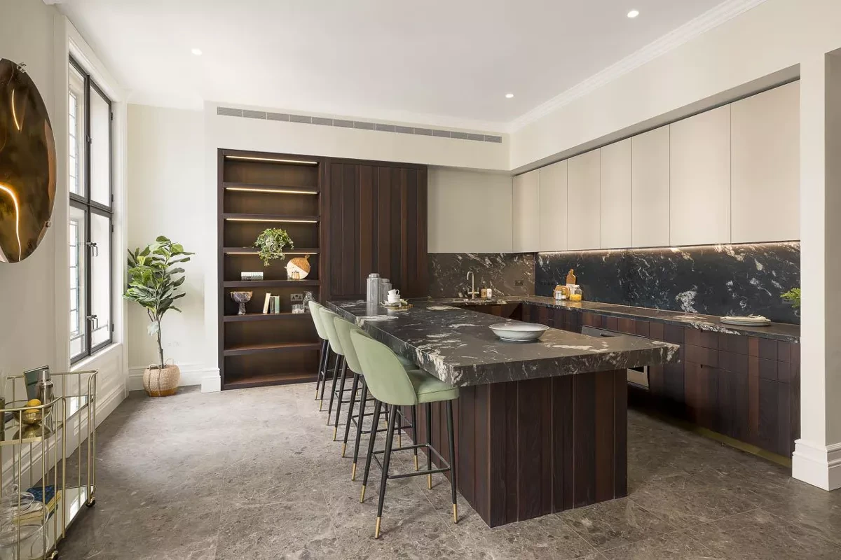 Knightsbridge Gate London Luxury Apartment Kitchen Marble Island