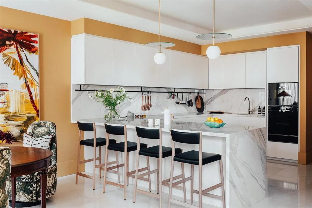 Lancer Square Kensington Luxury Kitchen Marble Island