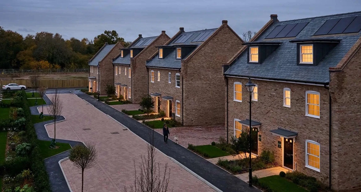 Leighwood Fields Cranleigh Evening Houses View