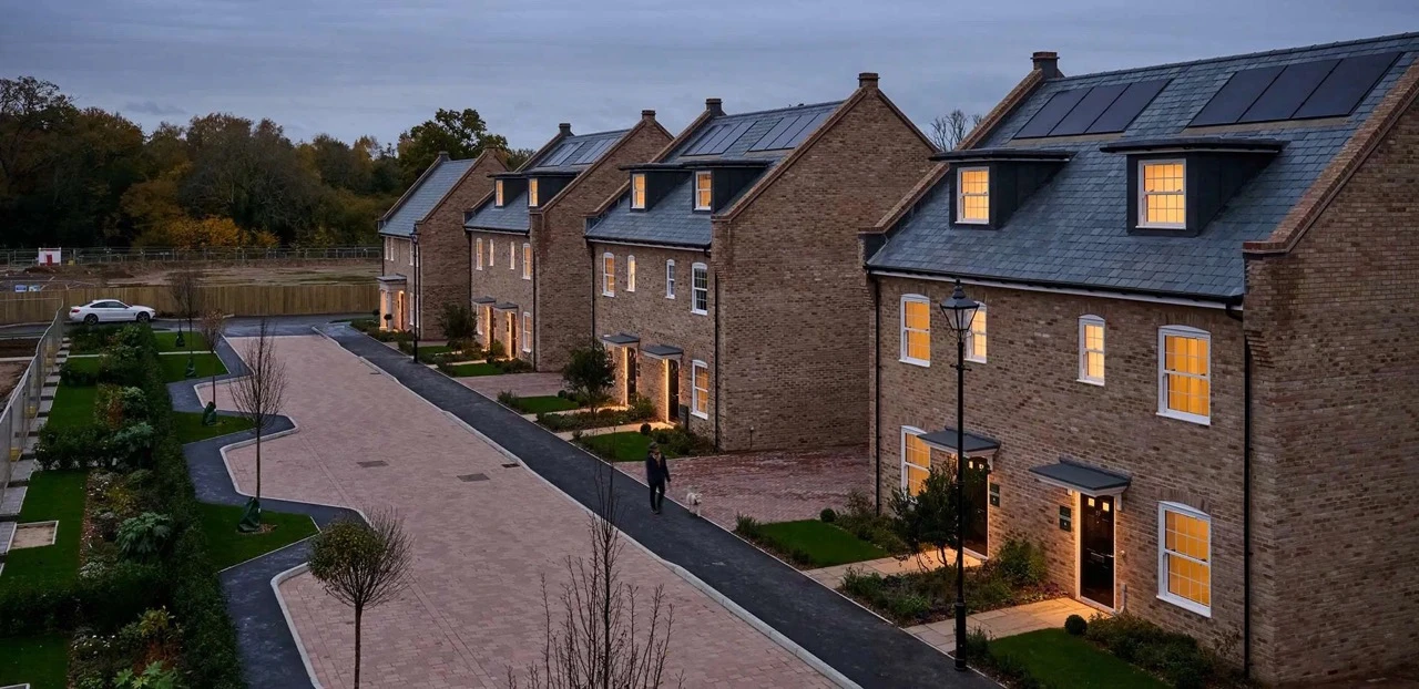 Leighwood Fields Cranleigh Evening Houses View