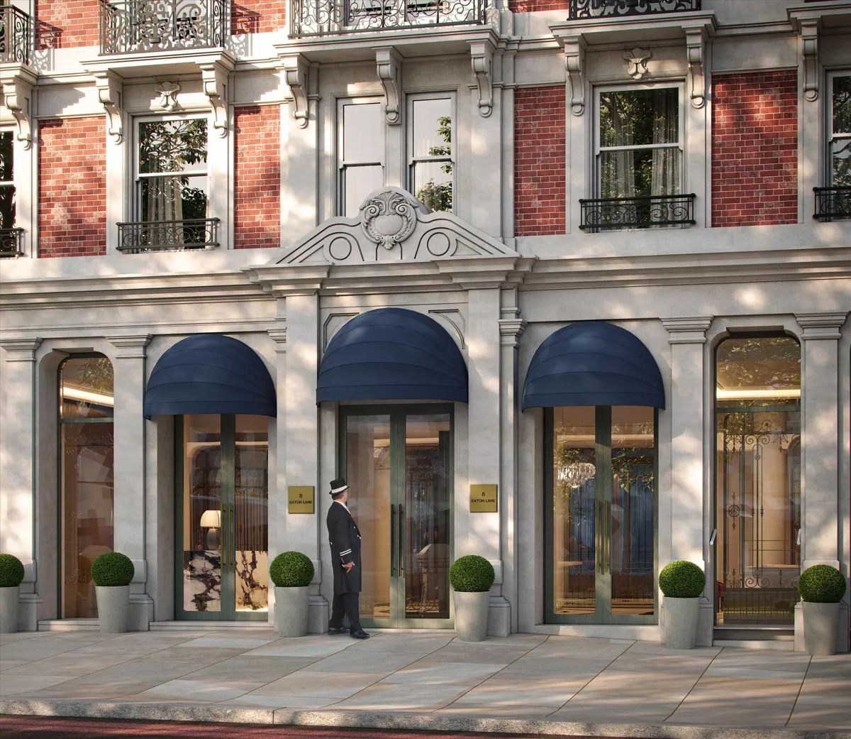 London Belgravia 4 Bedroom Apartment Building Entrance