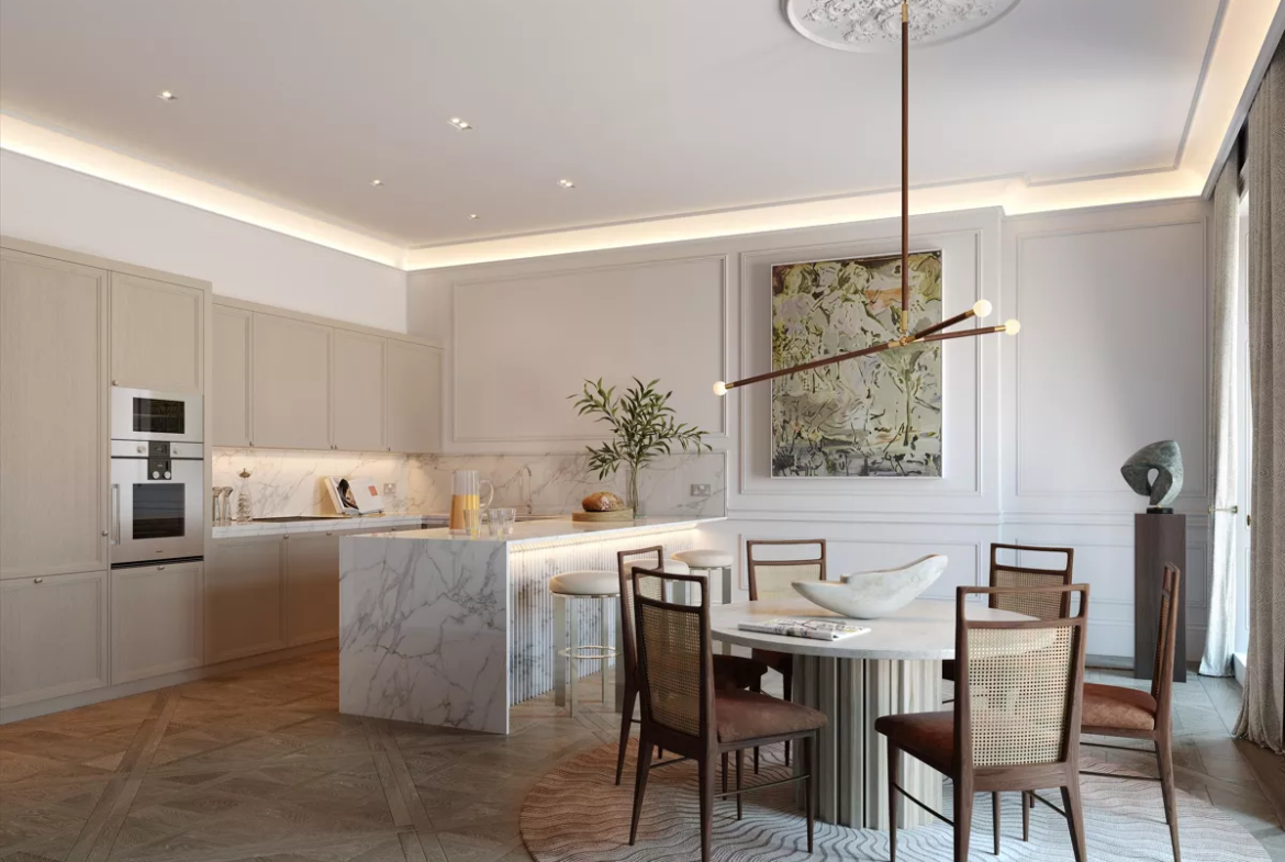 London Belgravia 4 Bedroom Apartment Kitchen Dining