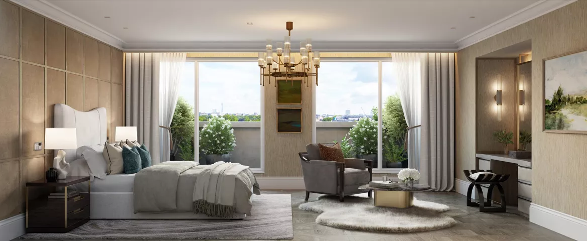 London Belgravia Eaton Lane Bedroom Terrace View