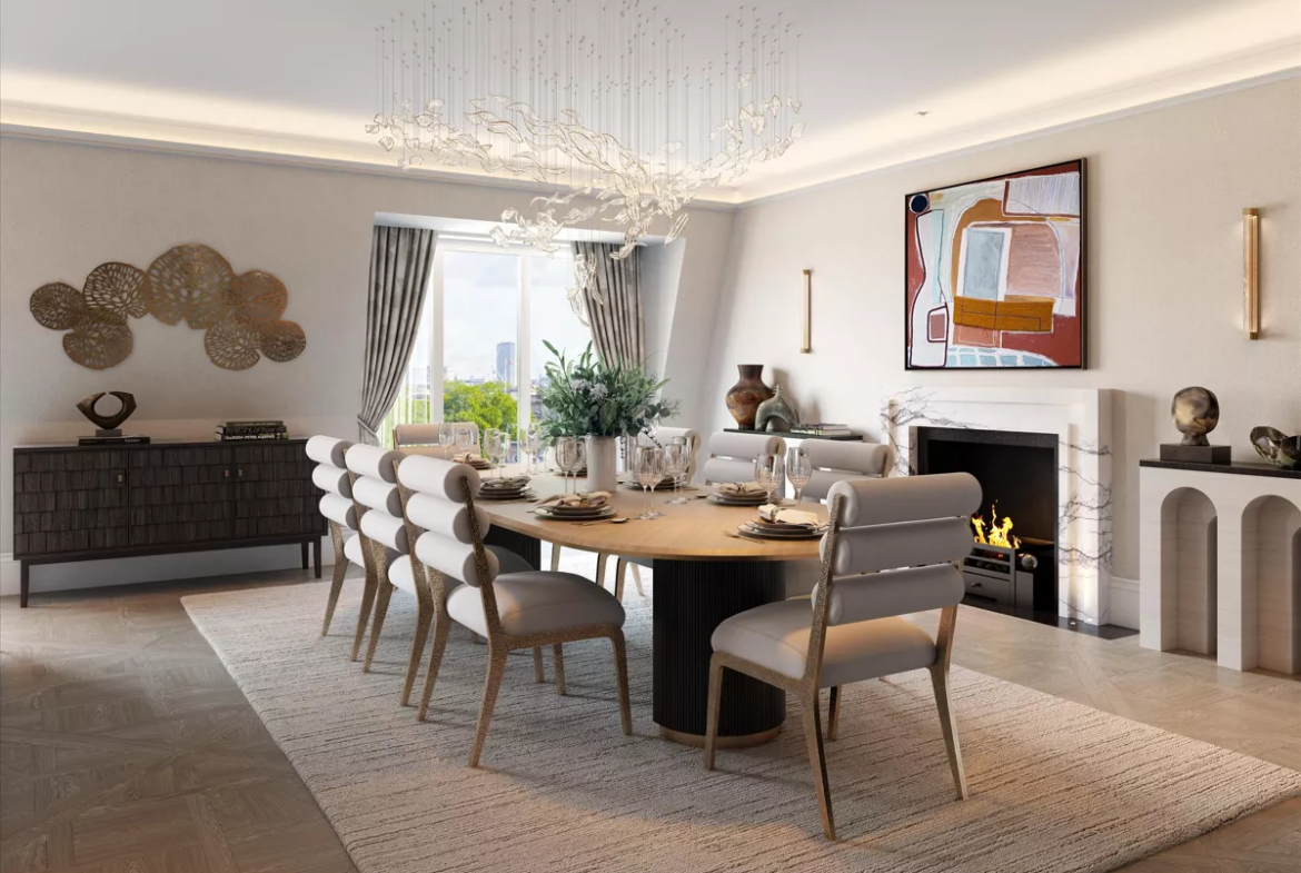 London Belgravia Eaton Lane Dining Room Fireplace