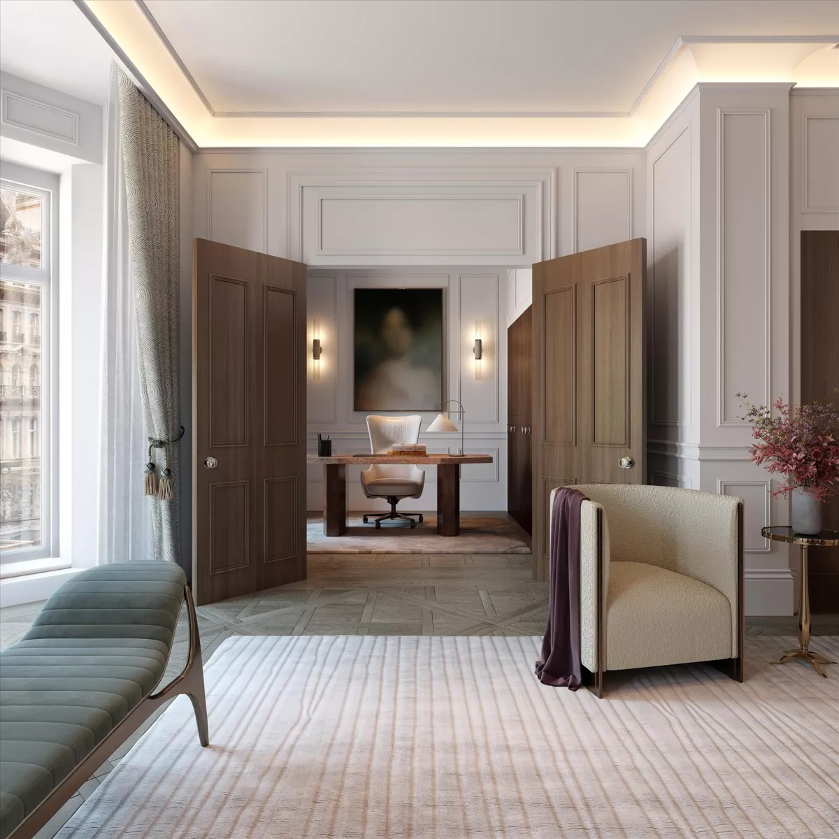 London Belgravia Eaton Lane Home Office Interior