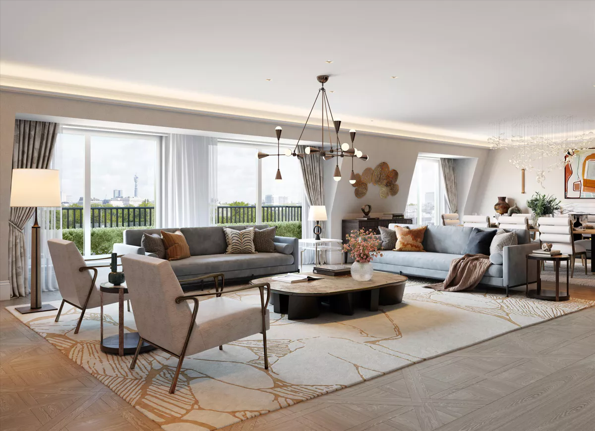 London Belgravia Eaton Lane Living Room Terrace View