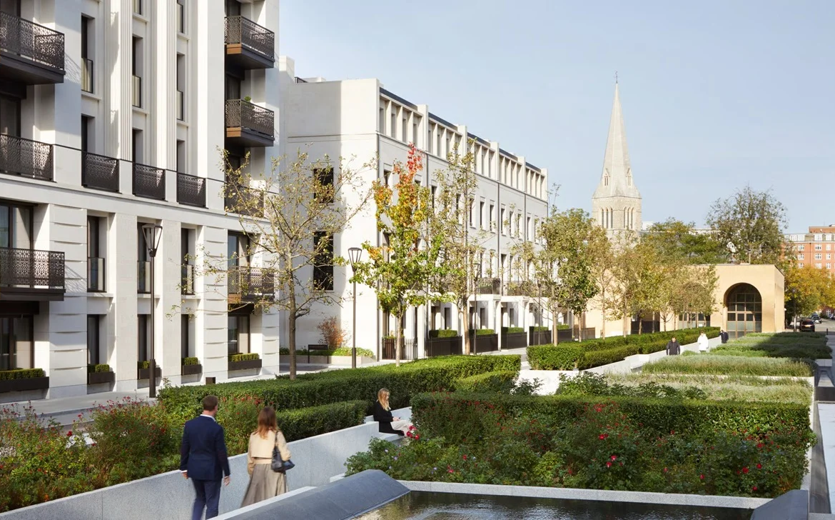 London Chelsea Barracks Garden Walkway