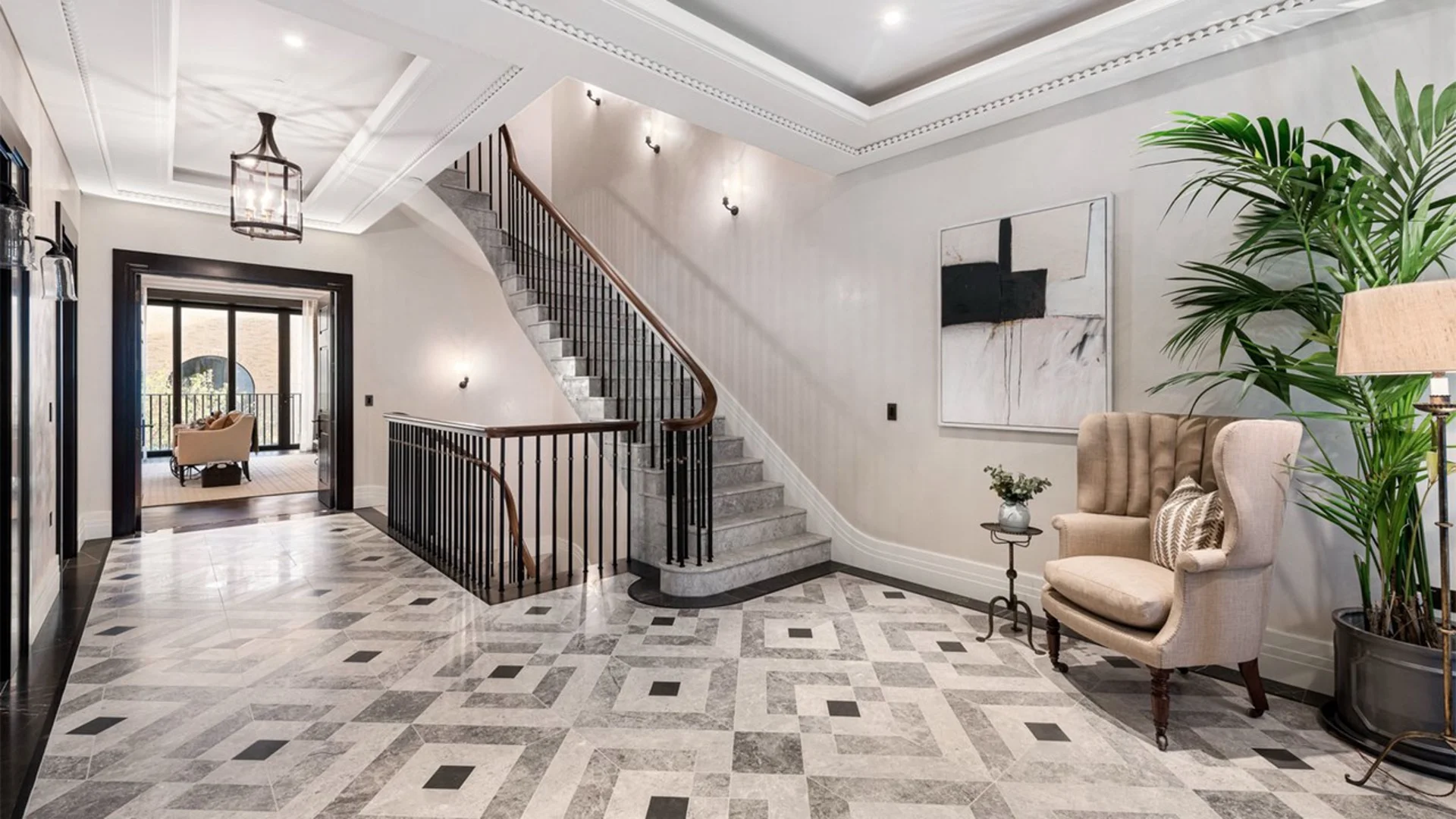 London Chelsea Barracks Grand Entrance Hallway Marble Floor