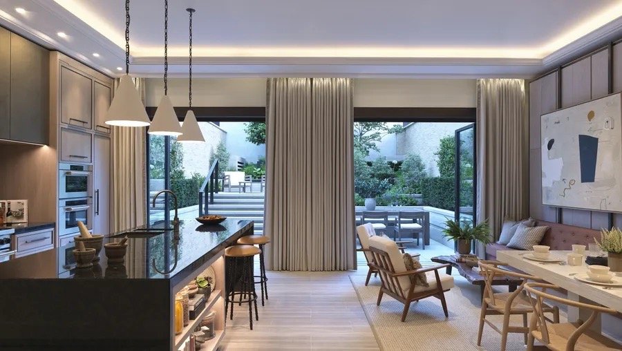 London Chelsea Barracks Kitchen Living Terrace