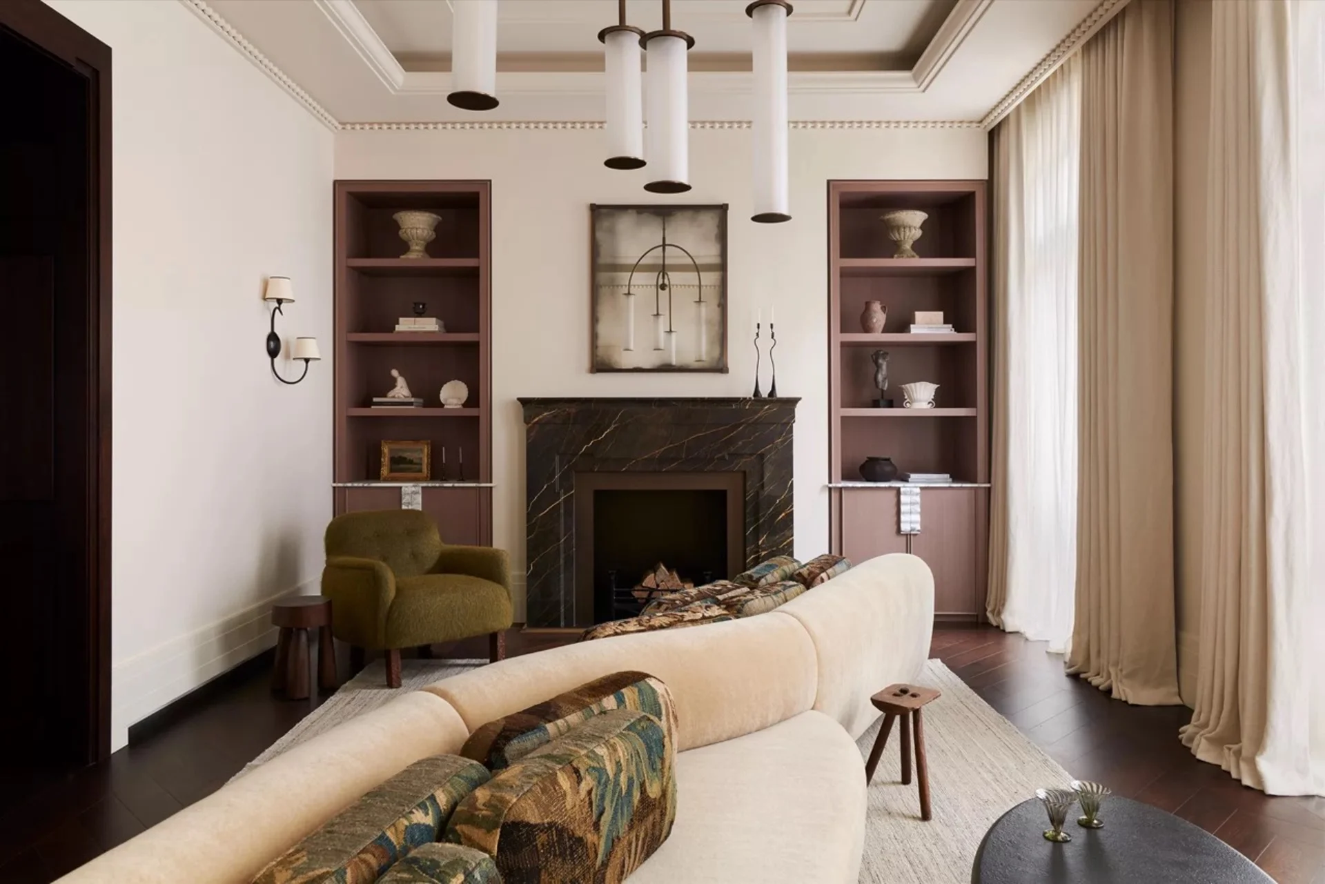 London Chelsea Barracks Luxury Living Room Fireplace