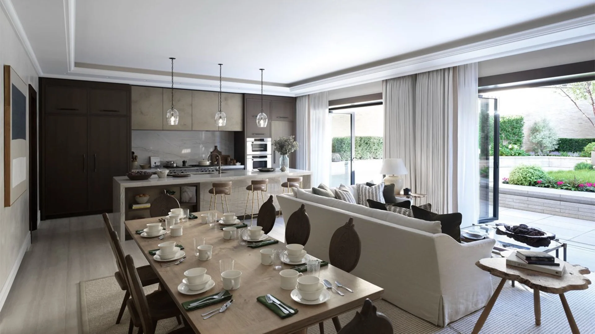 London Chelsea Barracks Open Plan Living Dining Area