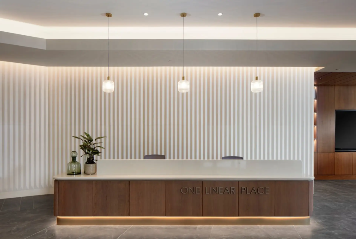 London Square Nine Elms Reception Desk Interior