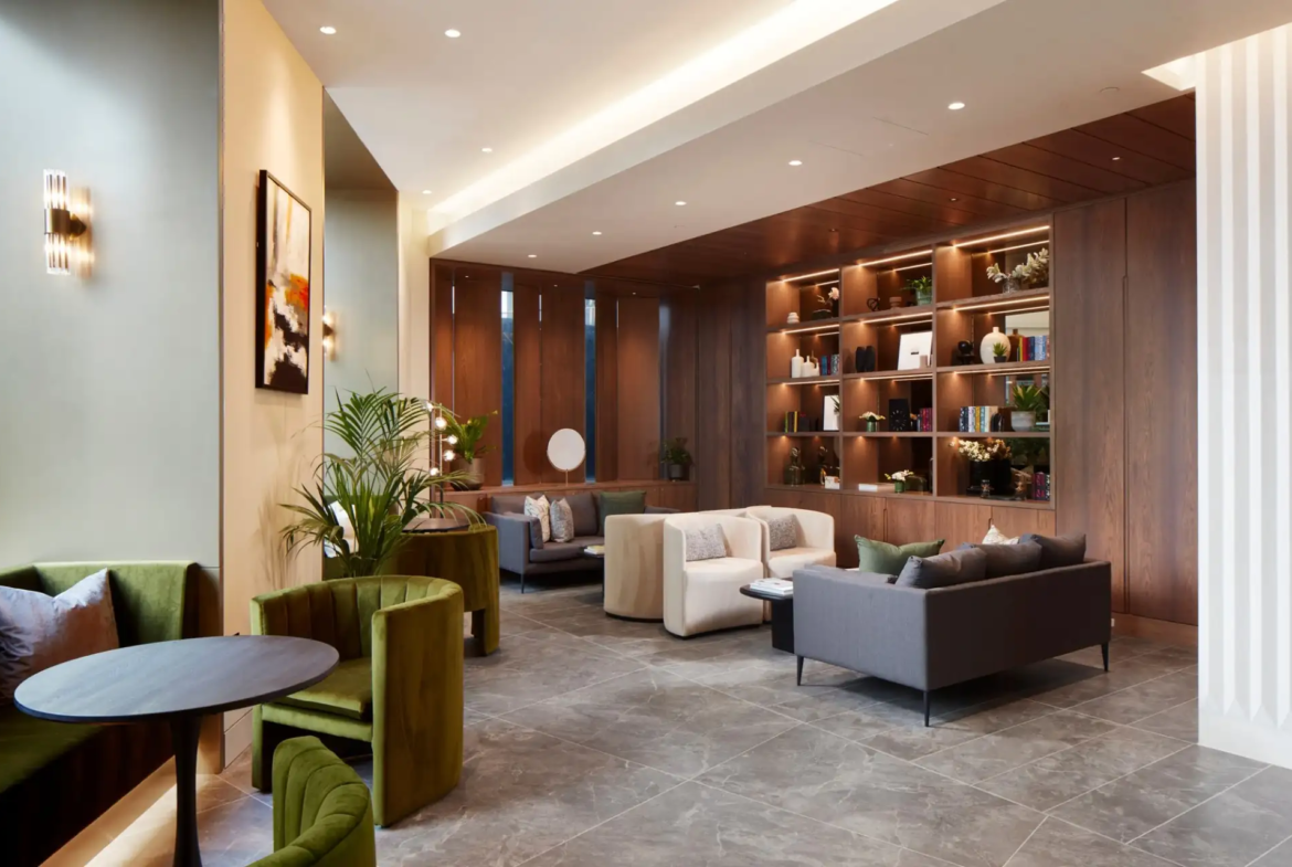 London Square Nine Elms Residents Library Lounge
