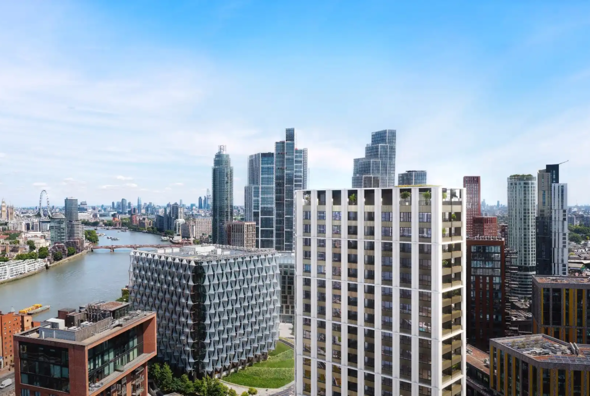 London Square Nine Elms Skyline View Battersea London