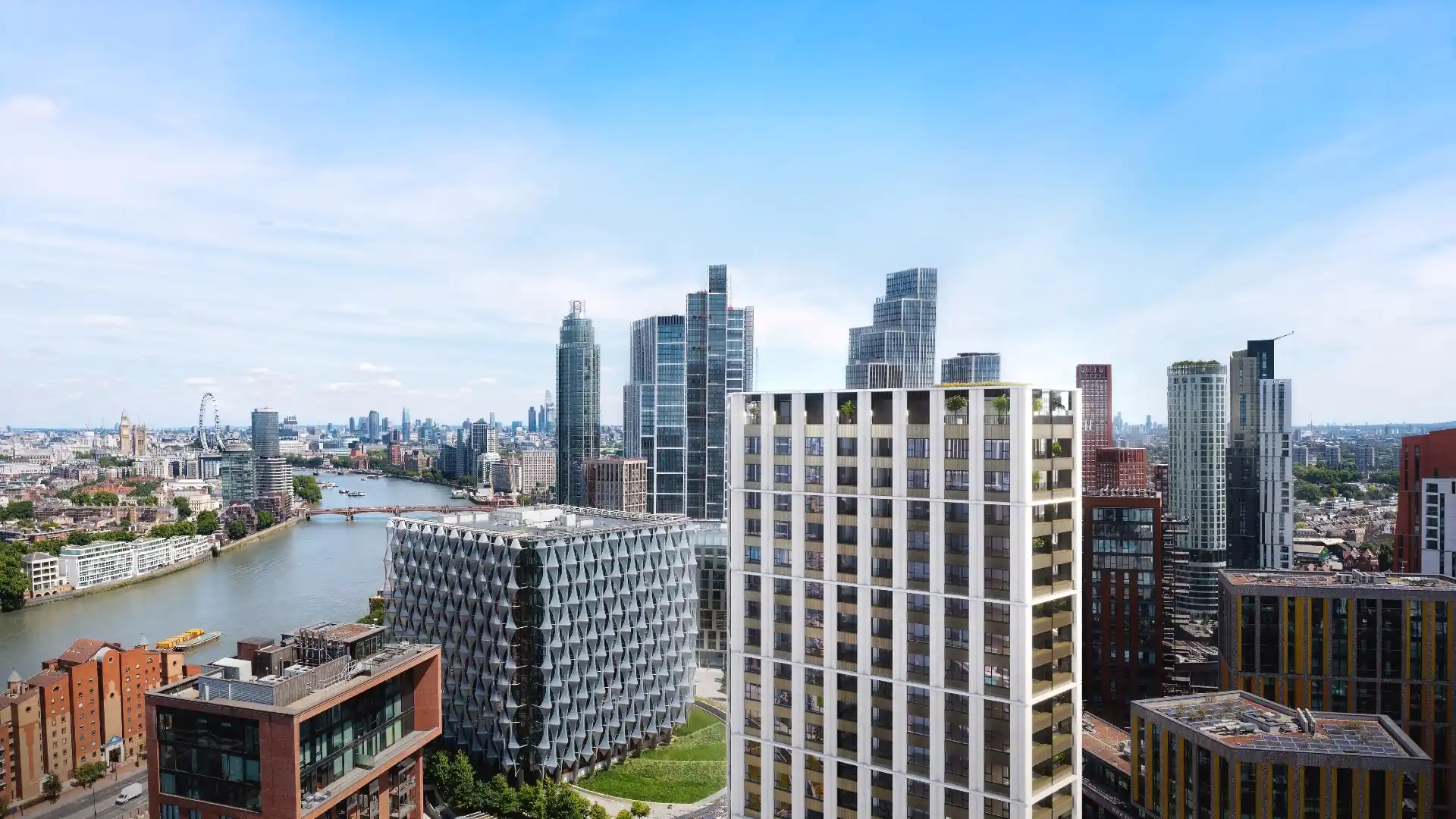 London Square Nine Elms Skyline View Battersea London