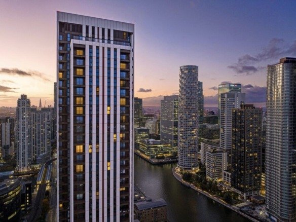 One Thames Quay Canary Wharf luxury apartments high rise tower with Thames views in London