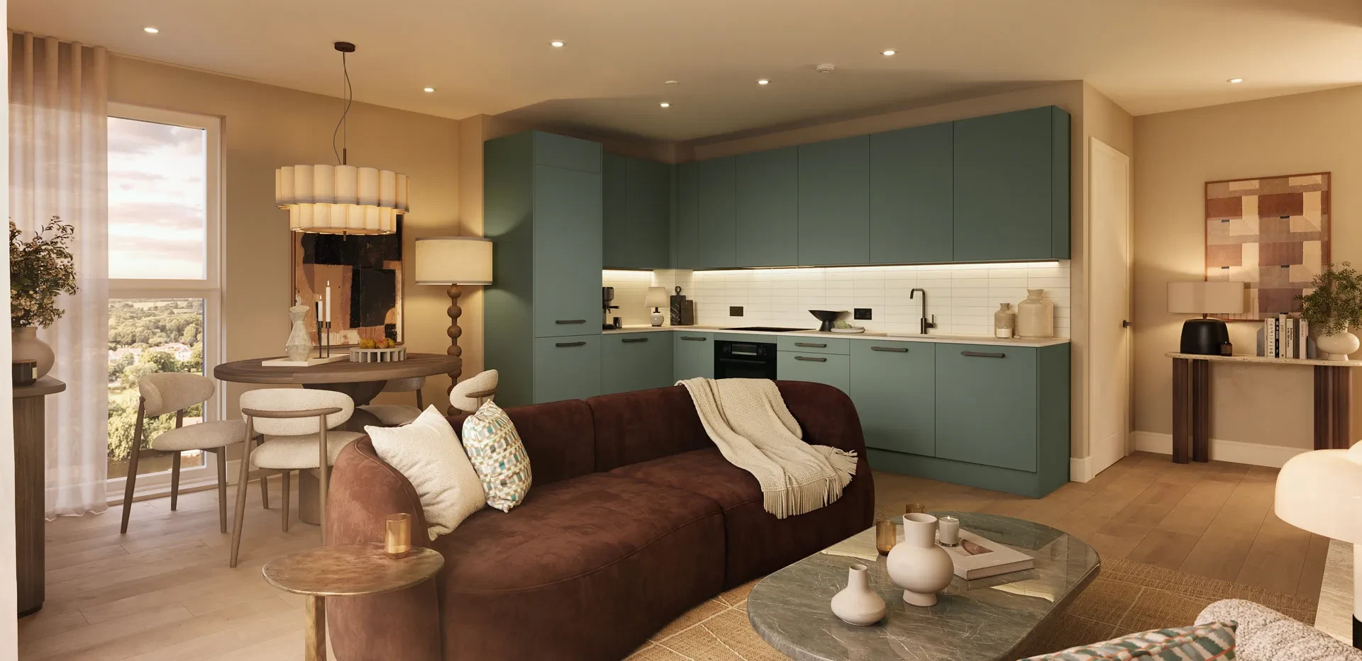 One Waterside Bath Open Plan Living Kitchen Interior