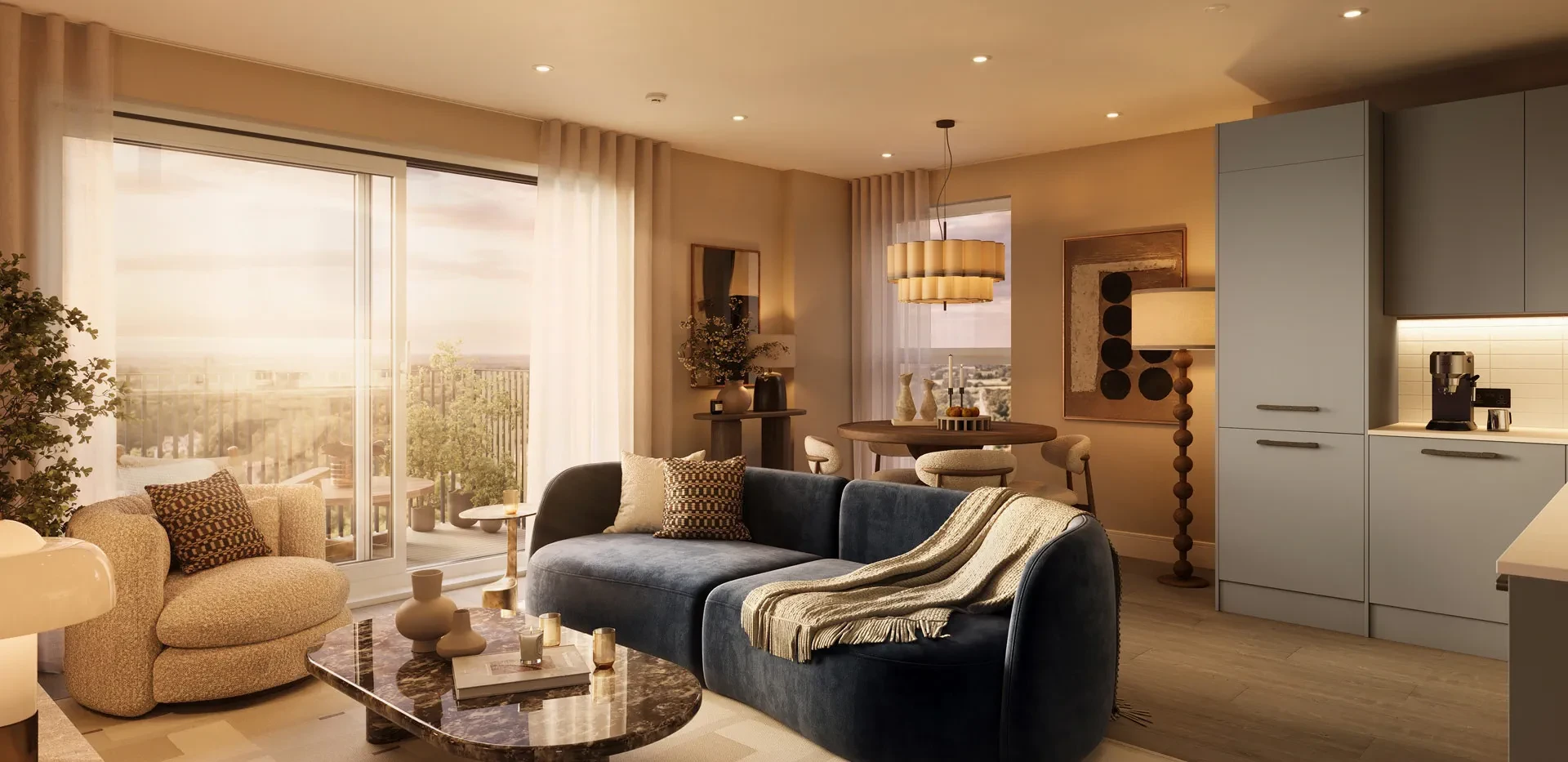 One Waterside Bath Open Plan Living Kitchen Interior