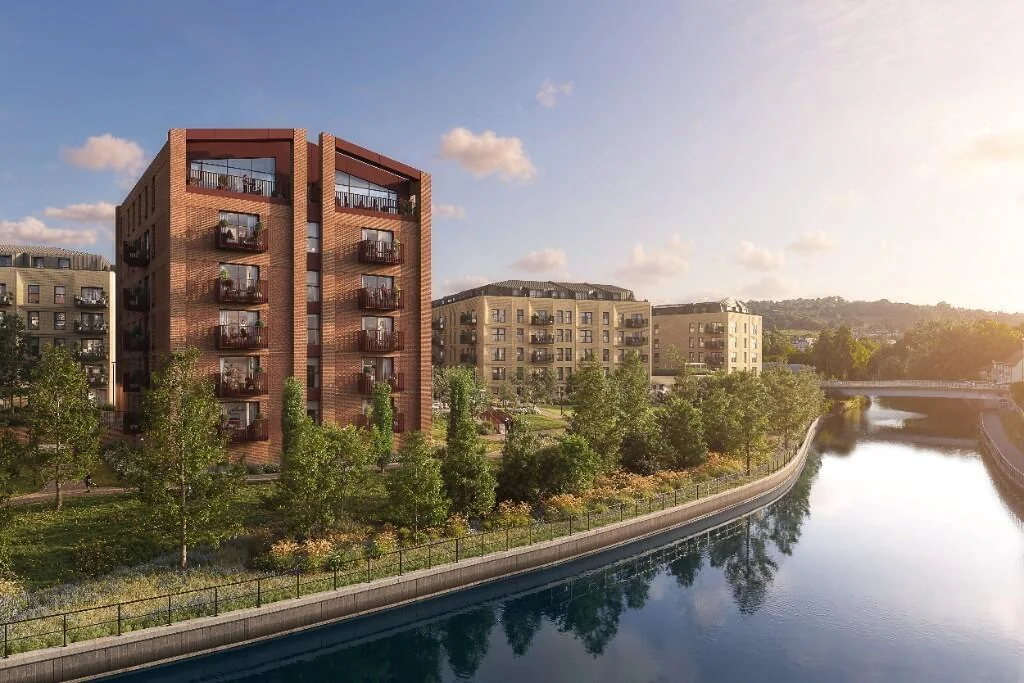 One Waterside Bath Riverside Apartment Buildings Sunset View