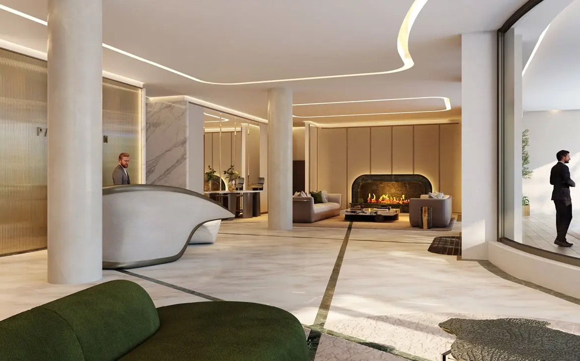 Park Modern 24 Hour Concierge Lobby Fireplace Bayswater Road London