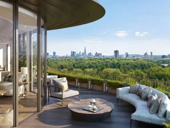 Park Modern Apartment Terrace London Skyline Shard Hyde Park Kensington