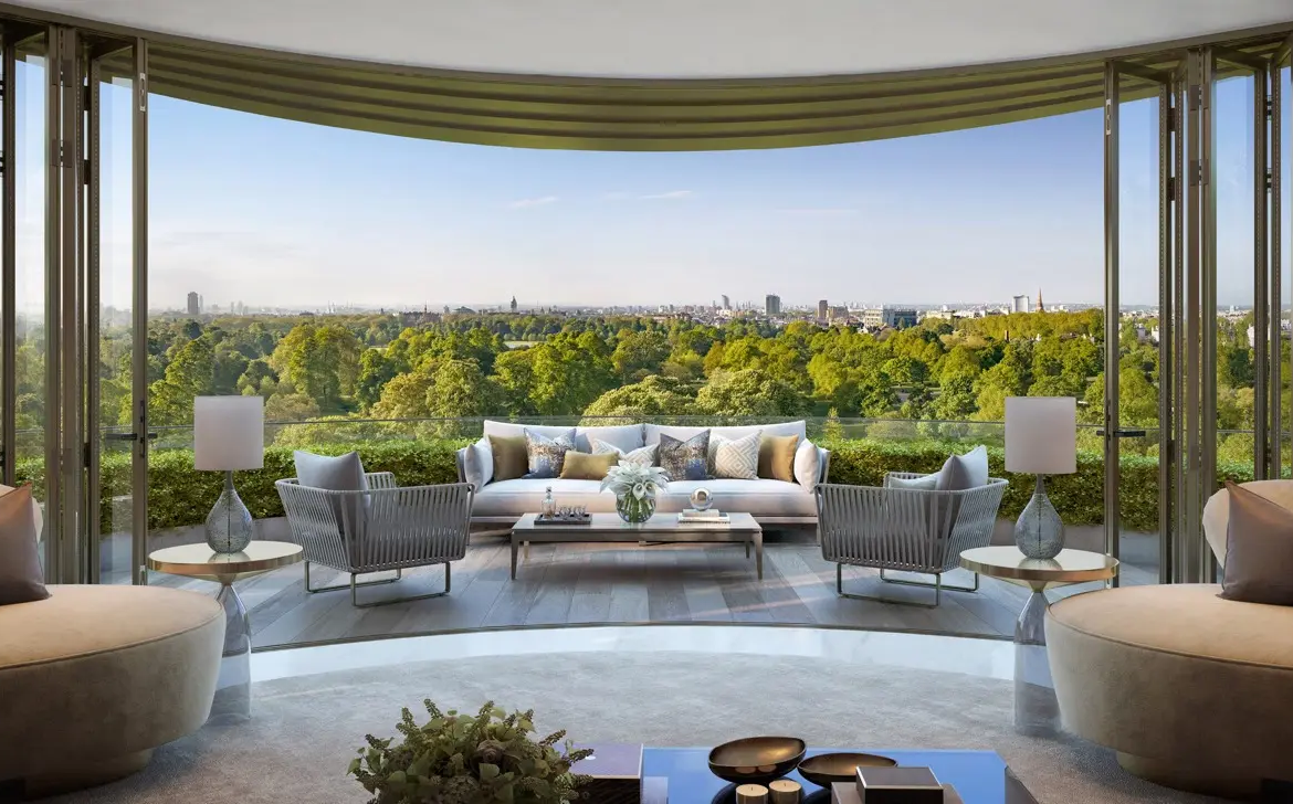 Park Modern Bayswater Road Apartment Floor To Ceiling Glass Hyde Park View