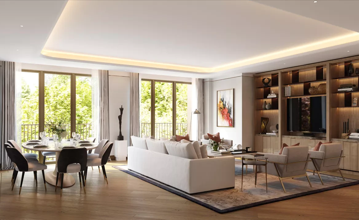 Park Modern Bayswater Road London W2 Living Dining Room Bespoke Joinery