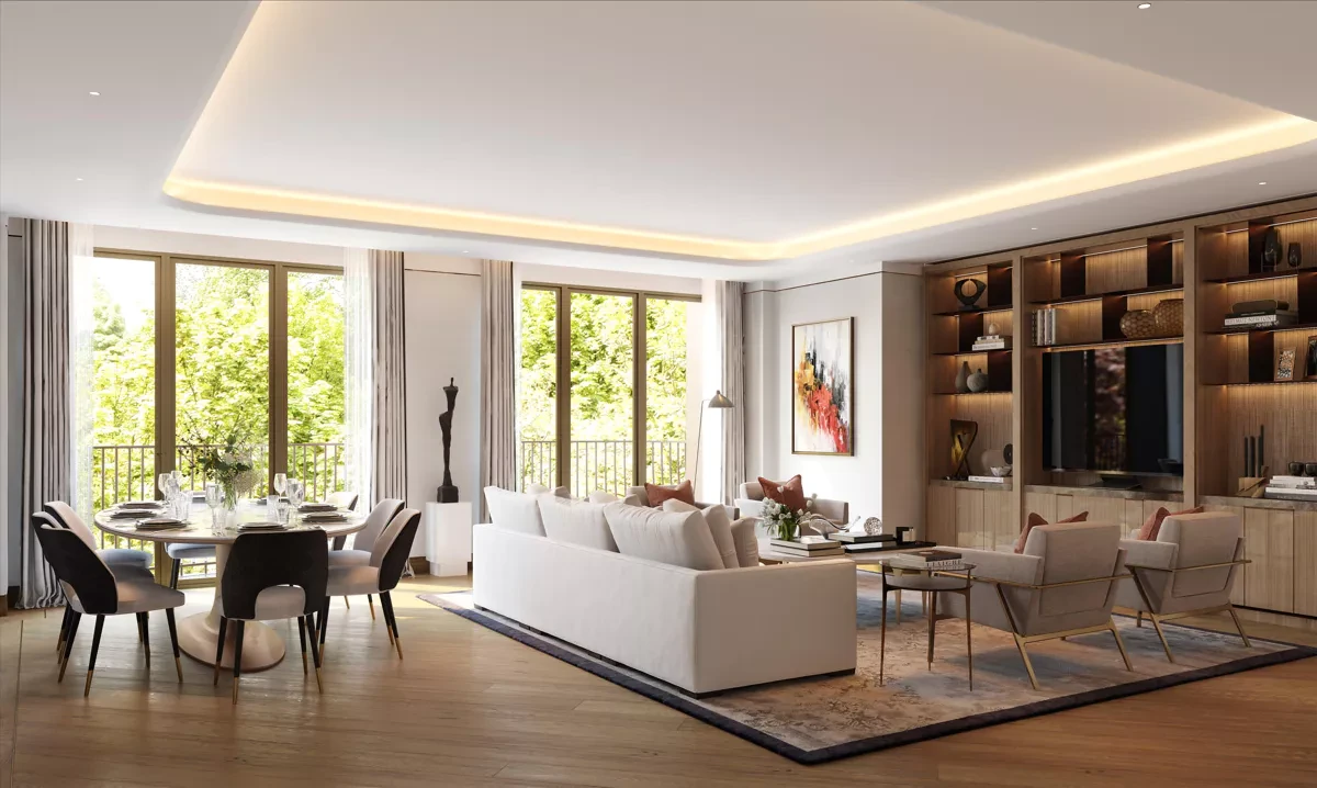 Park Modern Bayswater Road London W2 Living Dining Room Bespoke Joinery