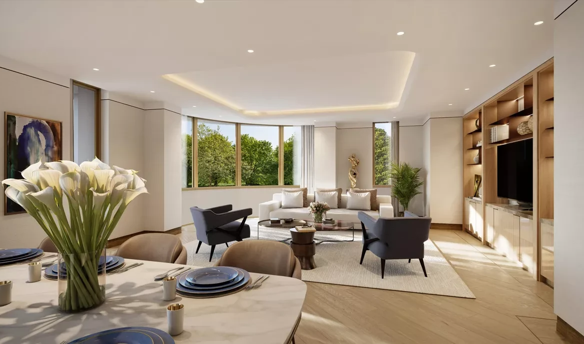 Park Modern Bayswater Road London W2 Living Room Large Windows Green Views