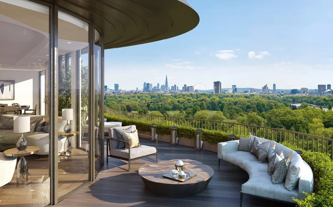 Park Modern Living Area Large Windows Hyde Park View