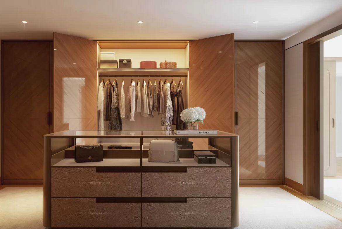 Park Modern London W2 Dressing Room Walk In Wardrobe Bespoke Cabinetry