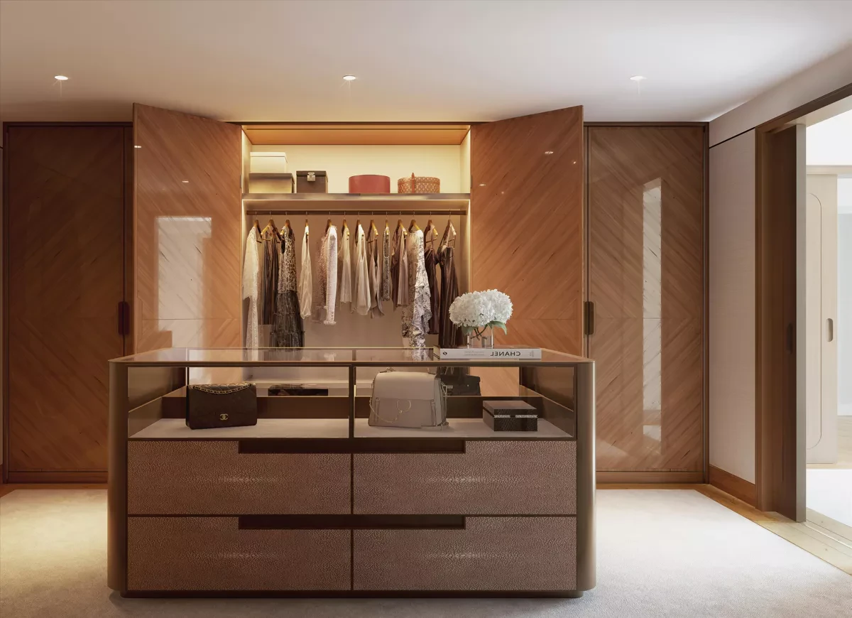 Park Modern London W2 Dressing Room Walk In Wardrobe Bespoke Cabinetry