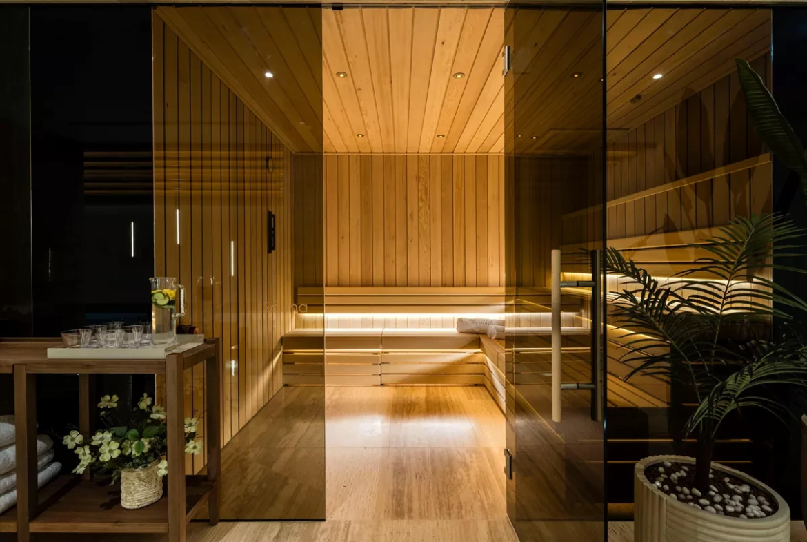 Park Modern London W2 Sauna Wellness Suite Wood Interior