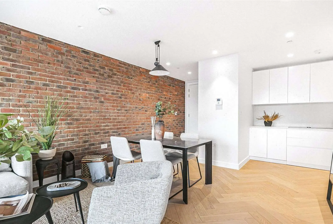 Parkhaus Hackney Downs E5 Dining Area Exposed Brick Open Plan Kitchen