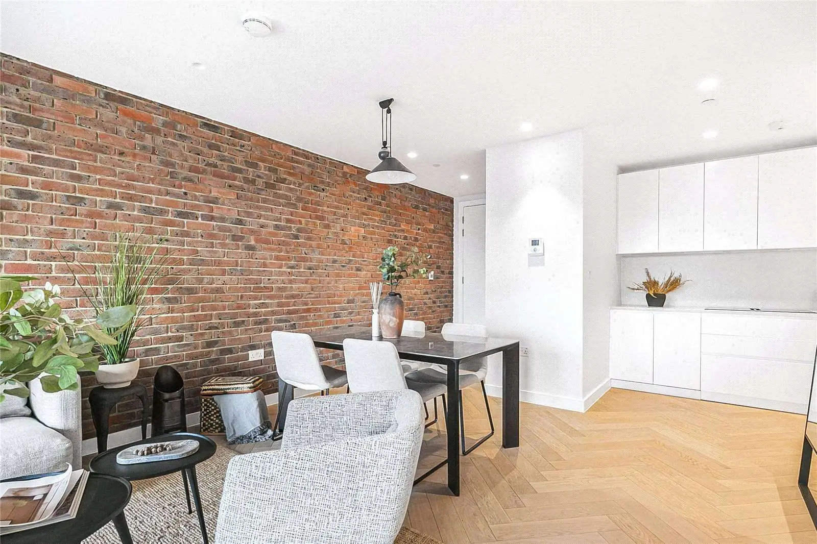 Parkhaus Hackney Downs E5 Dining Area Exposed Brick Open Plan Kitchen