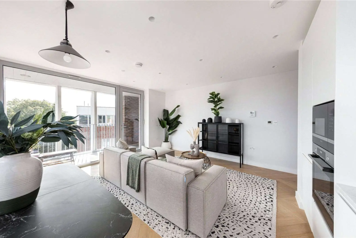 Parkhaus Hackney Downs E5 Living Room Balcony Doors Open Plan 2bed Apartment