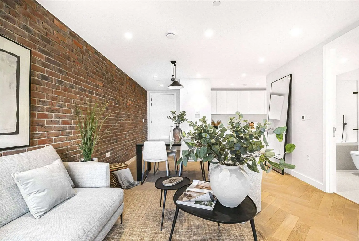 Parkhaus Hackney Downs E5 Living Room Exposed Brick Raw Luxe Interior