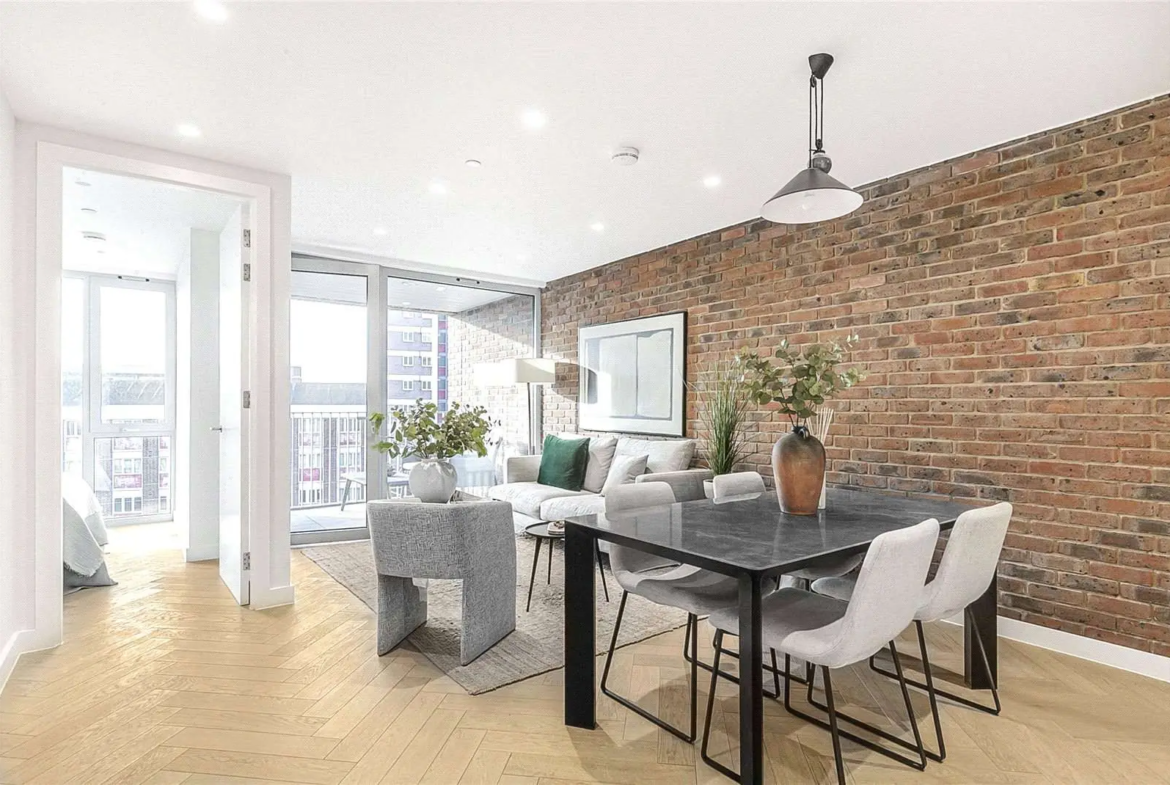 Parkhaus Hackney Downs E5 Open Plan Living Dining Exposed Brick Wall