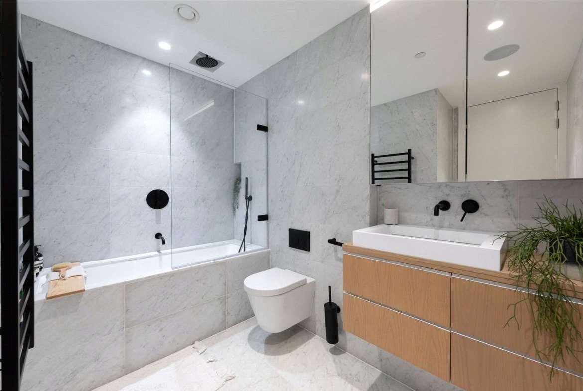 Parkhaus London E5 Hackney Bathroom Oak Vanity Overhead Rain Shower