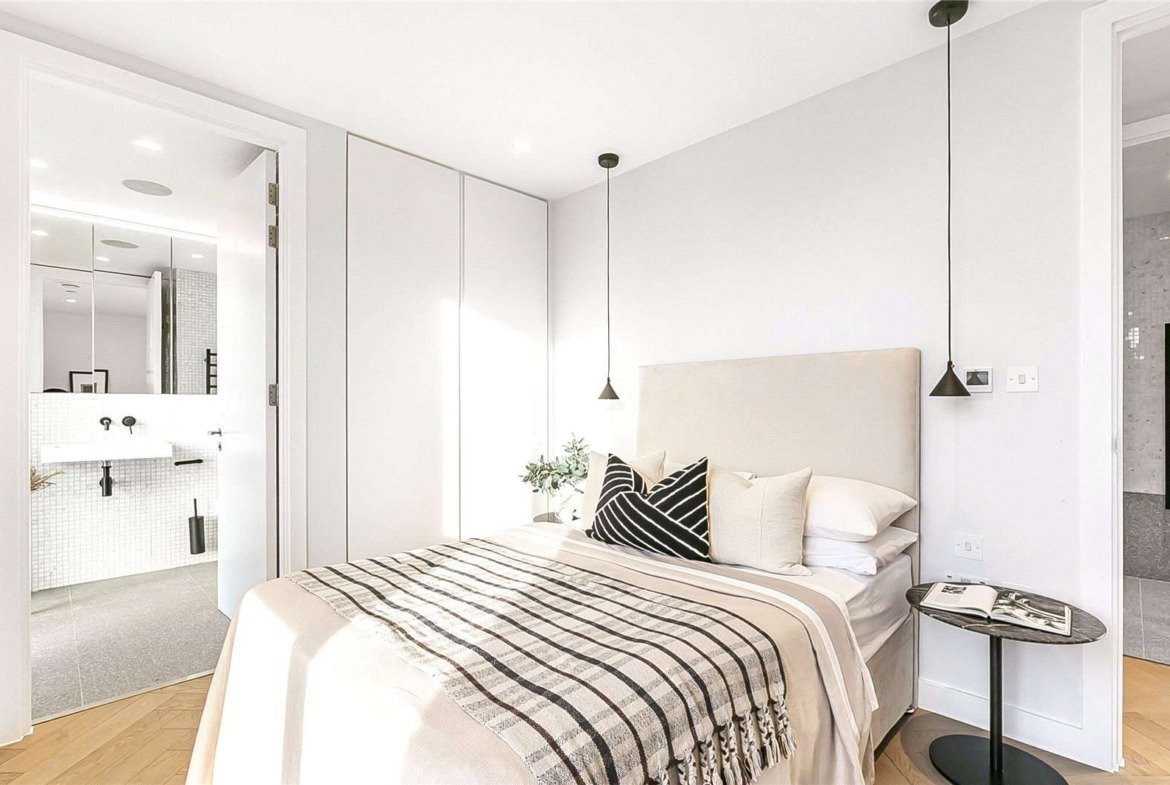 Parkhaus London E5 Hackney Bedroom En Suite Pendant Lights Herringbone Floor