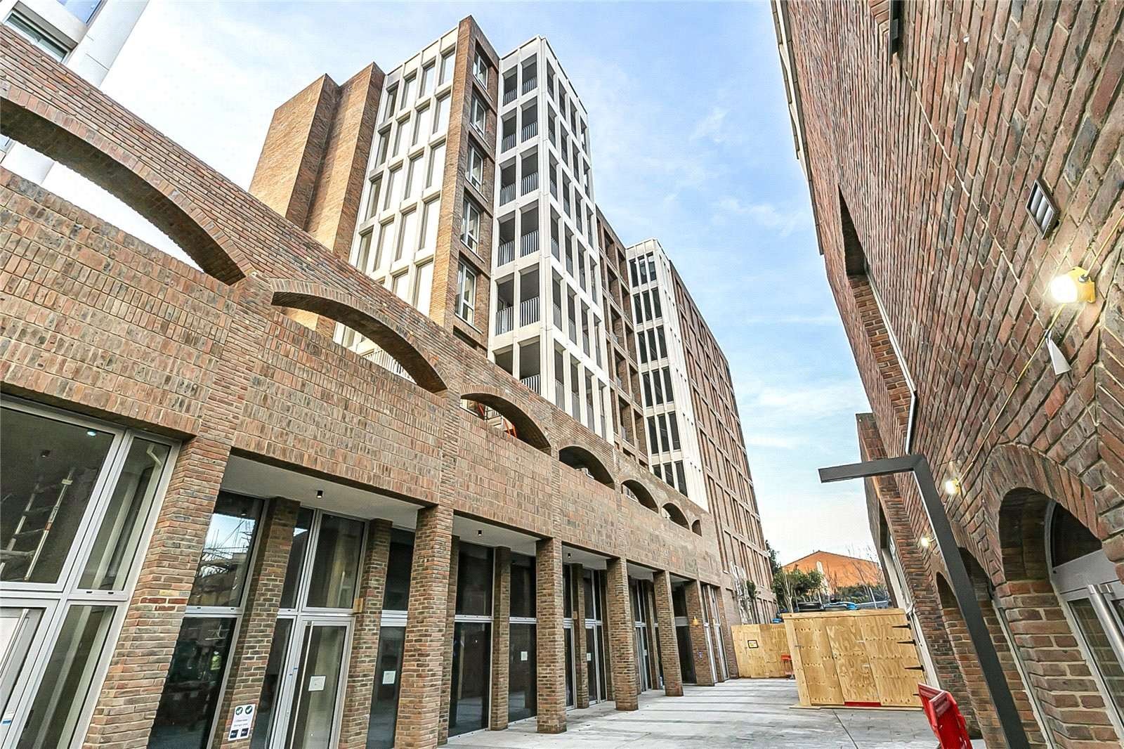 Parkhaus London E5 Hackney Brick Facade Arched Entrance Exterior